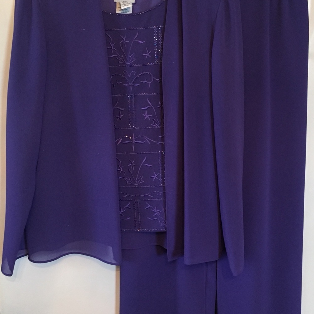 R & M Richards 12 P Beaded Party Cocktail Pantsuit